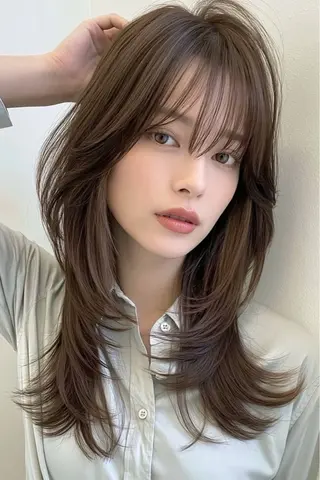 ロング バタフライレイヤー/ ニシトモユキのヘアスタイル