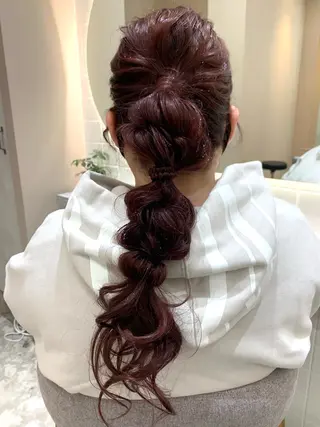 ロング カラー ERENA💚 ヘアアレンジのヘアスタイル