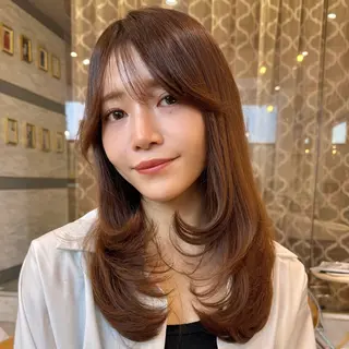 セミロング 髪質改善【縮毛矯正】 北千住 田邉 澪のヘアスタイル