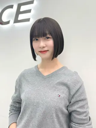 ショート カラー ヘアアレンジ 縮毛矯正🤍 ボブ/ HIKARIのヘアスタイル