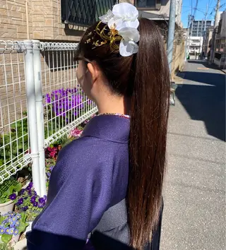 ロング 六本木0分ヘアセット ヘアメイクのヘアスタイル