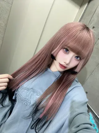 カラー ロング ブリーチ/ウルフ特化 渋谷カルチャー交差点のヘアスタイル