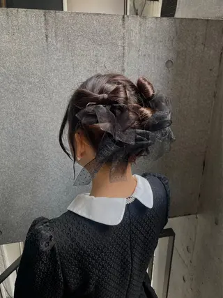 ヘアアレンジ ミディアム レイヤー /アレンジ/篠崎渚彩のヘアスタイル