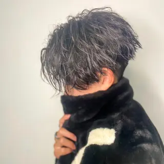 ショート カラー パーマ メンズ 🔥メンズ極🔥韓国 シャドウ/波巻き柿崎のヘアスタイル