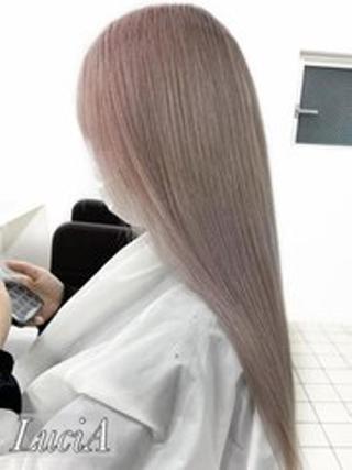 カラー ヘアアレンジ ロング エクステ¥5000 LuciAカラーのヘアスタイル