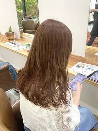 セミロング カラー ヘアアレンジ ハル🌸柔色/ ブリーチなし/艶髪のヘアスタイル