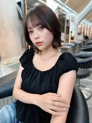 ショート ボブ ミニボブ 透明感カラー颯空🎀のヘアスタイル