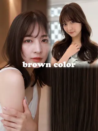 ロング カラー 赤み消し艶カラー🩵 前髪顔周り あやなのヘアスタイル