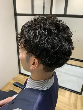 パーマ メンズ 髪質改善🩵艶髪 ストレート🩵山口のヘアスタイル