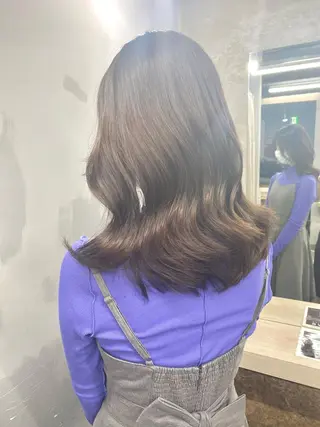 セミロング カラー レイヤーカット 赤み消し　店長/大和のヘアスタイル