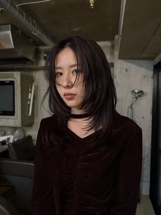 セミロング カラー パーマ YOKO/パーマ レイヤーカットのヘアスタイル