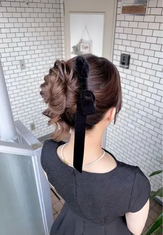 ロング ヘアアレンジ 参列♡デートゆるふわ ヘアメイク🎀みゆうのヘアスタイル
