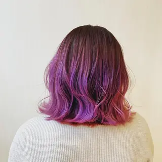 ミディアム カラー 川本 あゆのヘアスタイル