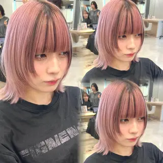 ミディアム カラー 暖色/ブリーチカラー 🎀 M i k uのヘアスタイル