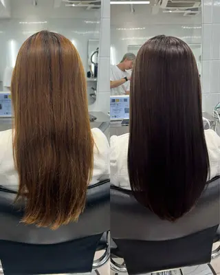 セミロング カラー パーマ 🫧縮毛矯正🫧 髪質改善RIKU🫧のヘアスタイル