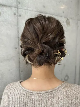 ミディアム ヘアアレンジ はやしほのか｜ マンツーマン美容師のヘアスタイル