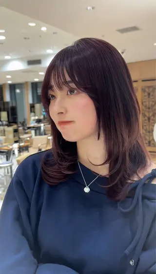 セミロング カラー 新宿/透明感カラー/ 髪質改善/早野大空のヘアスタイル