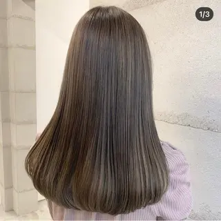 ミディアム カラー 透明感カラー✂︎ /縮毛矯正/YUKAのヘアスタイル