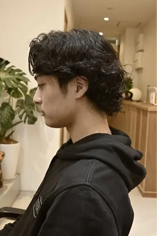 ミディアム パーマ メンズ 津山幸次郎 大阪福島/メンズのヘアスタイル