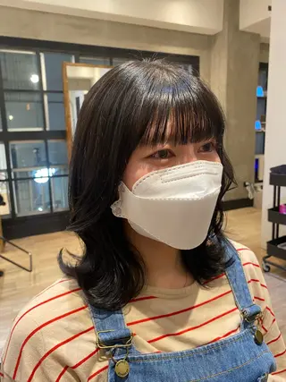 セミロング 新宿/顔周りカット +レイヤー=しずく♩のヘアスタイル