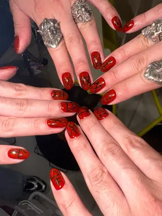 ネイル 33nail✴️栄 スミレ❇️Gel-xのネイルデザイン