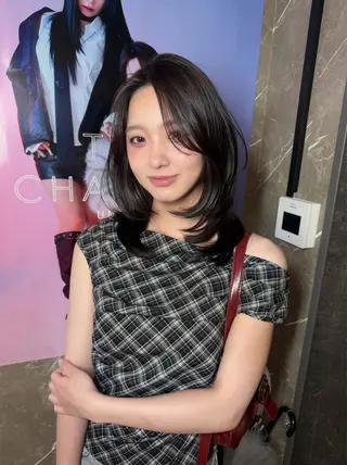 ミディアム caho/大阪梅田 韓国ヘア♡のヘアスタイル