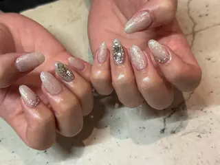 ネイル 韓国/ワンホン/長さ 出しつけ放題🎀のネイルデザイン