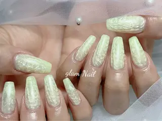 ネイル エツメ💅 長さ出し🎀デザインのネイルデザイン