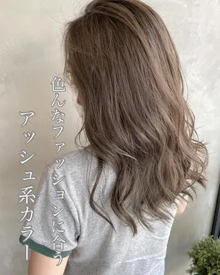 セミロング カラー ヘアアレンジ マツエク・マツパ 夜23時まで予約🉑 reverieあきらのヘアスタイル