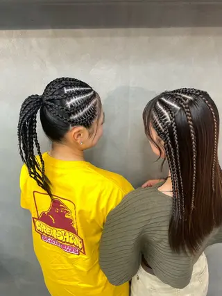ロング ヘアアレンジ エクステ/コーンロウ KURUMI⛓️🔥のヘアスタイル