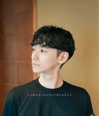 パーマ メンズ メンズショート タチカワユウキのヘアスタイル