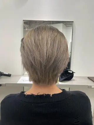 ショート カラー メンズ 飯牟田/メンズパーマ ブリーチ/GEAR.のヘアスタイル