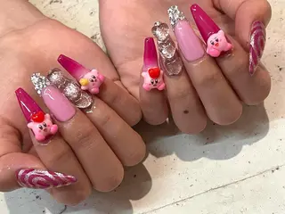 ネイル 韓国/ワンホン/長さ 出しつけ放題🎀のネイルデザイン