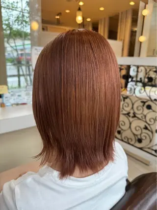 ミディアム カラー 東恩納 誠のヘアスタイル