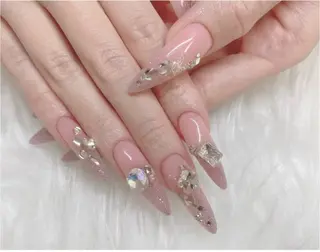 ネイル I-nailロング /ワンホン/キラキラのネイルデザイン