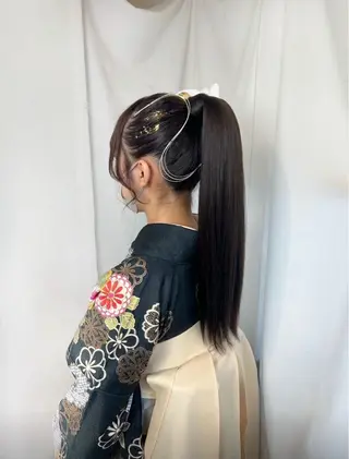 ヘアアレンジ 🎀モモ🎀 上品 白髪ぼかしハイライトのヘアスタイル