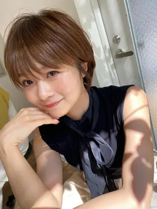 ショート カラー パーマ ヘアアレンジ ✨艶髪✨ 奈須晴香のヘアスタイル