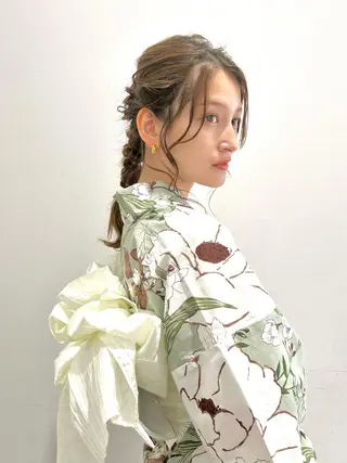 セミロング ヘアアレンジ ぱつっとボブ/ 小野あかねのヘアスタイル