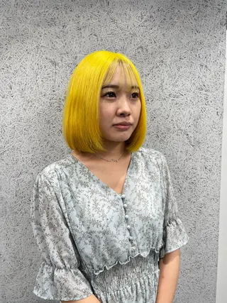 ミディアム カラー ボブ/レイヤーカット 縮毛矯正/コウキ新宿のヘアスタイル