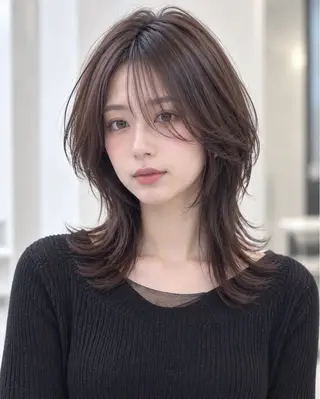 セミロング 久木原 ゆりのヘアスタイル