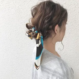 セミロング ロング ヘアアレンジ CHERIEブリーチ ダブルカラー 天神のヘアスタイル