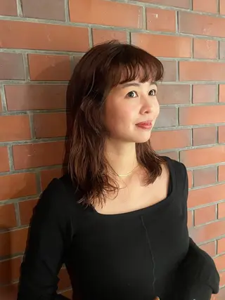 ミディアム パーマ 堀籠 あかりのヘアスタイル