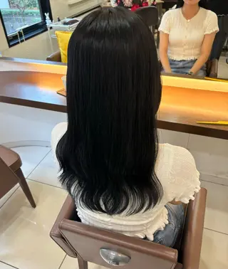 ロング カラー 羽エクステ/シール エクステ/横浜駅5分のヘアスタイル
