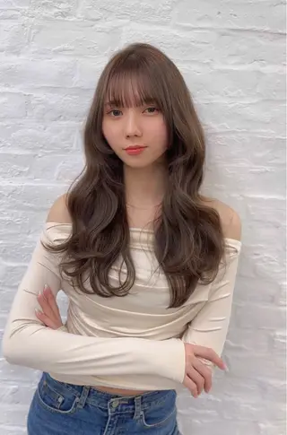 ロング カラー ヘアアレンジ 前髪顔まわりカット 🌈中村海聖のヘアスタイル