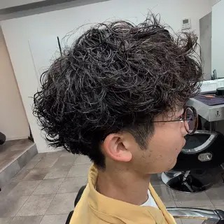 ミディアム パーマ メンズ QOL円山 YUTOのヘアスタイル