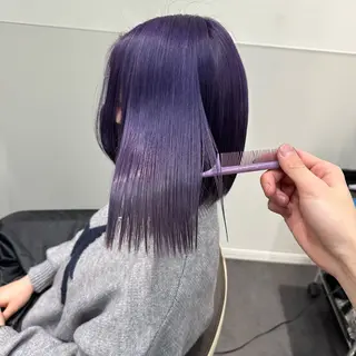 ミディアム カラー 💫艶ハイトーン×髪 質改善💫リュウトのヘアスタイル