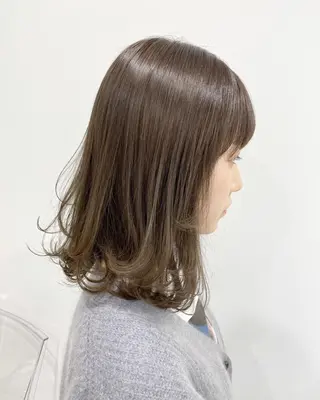 ミディアム 韓国風ベージュ🤎 赤みなし🌿横浜🤎のヘアスタイル