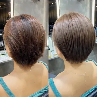 ショート カラー 透明感カラー🌿 グレージュ🐺陽介のヘアスタイル