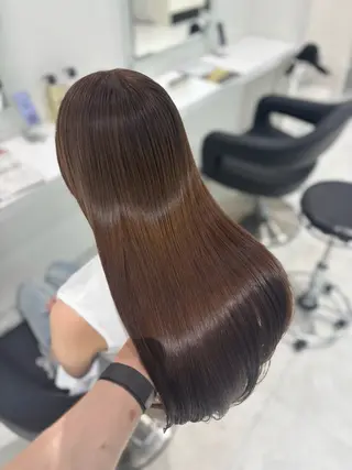 ロング カラー 流行りの透明感カラー ×縮毛矯正🤍ユウのヘアスタイル