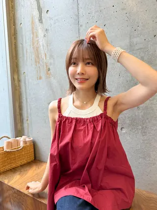 ショート カラー 顔周り✂️透明感 レイヤー/みっきーのヘアスタイル